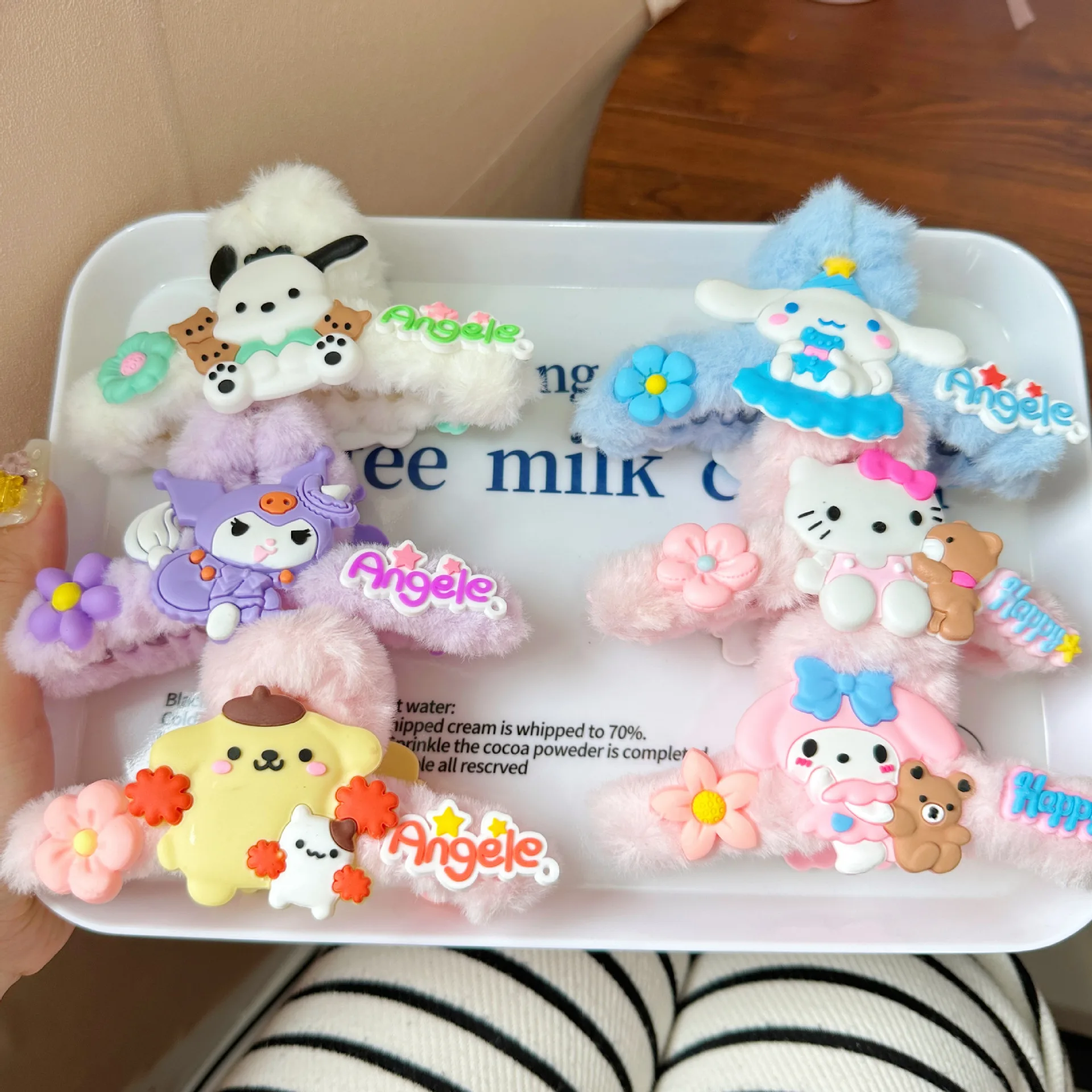 

Детская шпилька для волос Новинка Осень-зима мультяшный Sanrio зажим с ложкой и акулой зажим симпатичная детская шпилька для волос