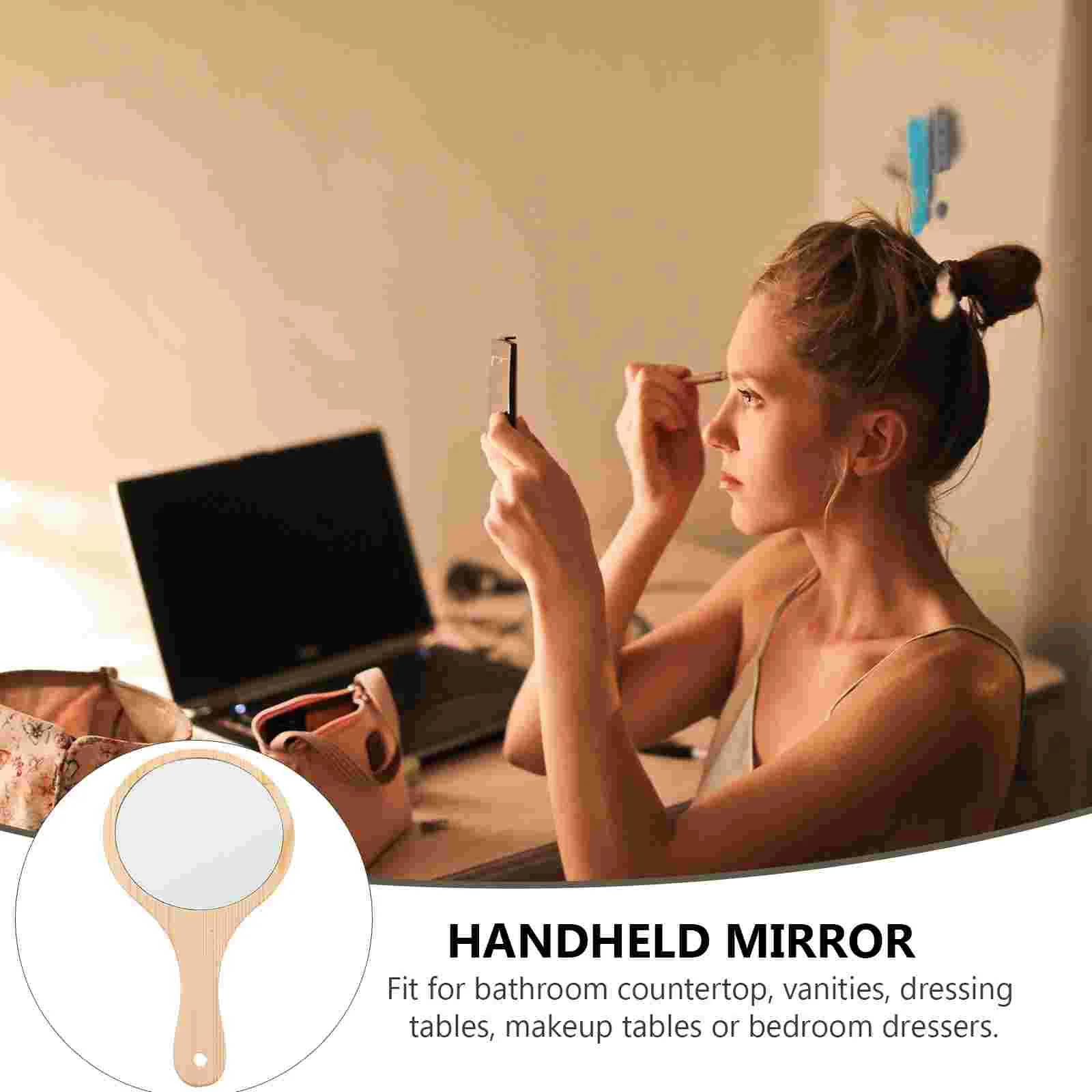 Makeup Mirror Handheld Foldable Mirror Handheld Mirror Handle Hand Mirrors Handle Makeup Mirror Travel Make Mirror