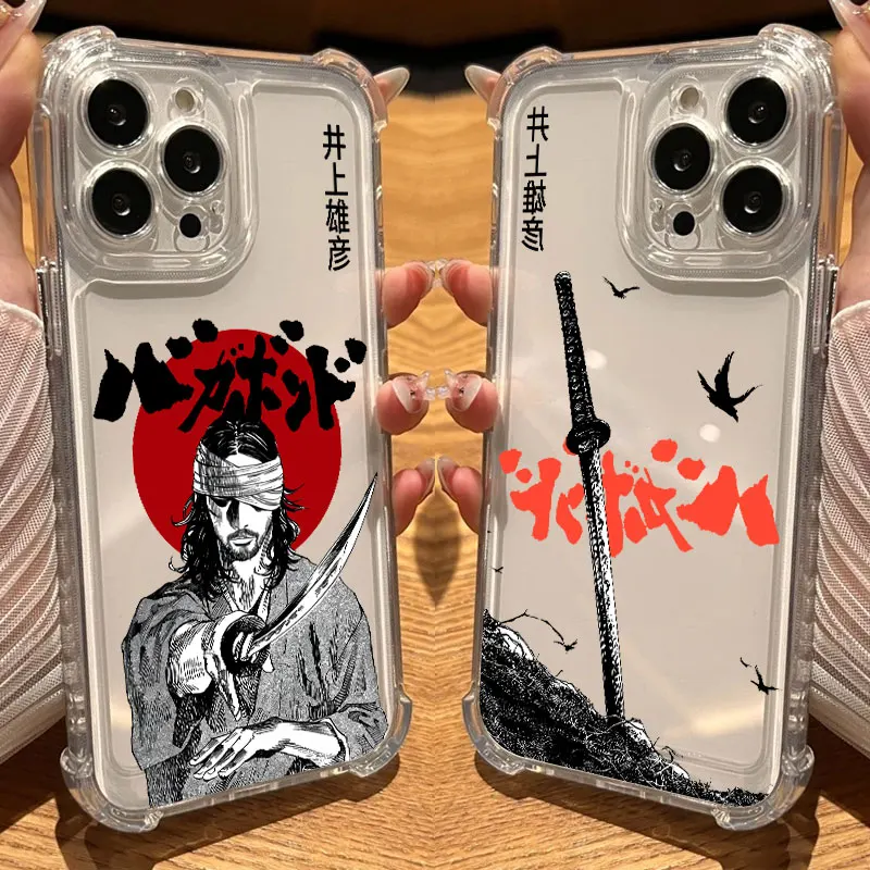 Фото Прозрачный чехол для телефона с изображением аниме MiyamotoS MushashiS VagabondS Anti Fall для Xiaomi Redmi Note 15 14 13 12 11 10 9 8 Pro Plus 4G 5G №4