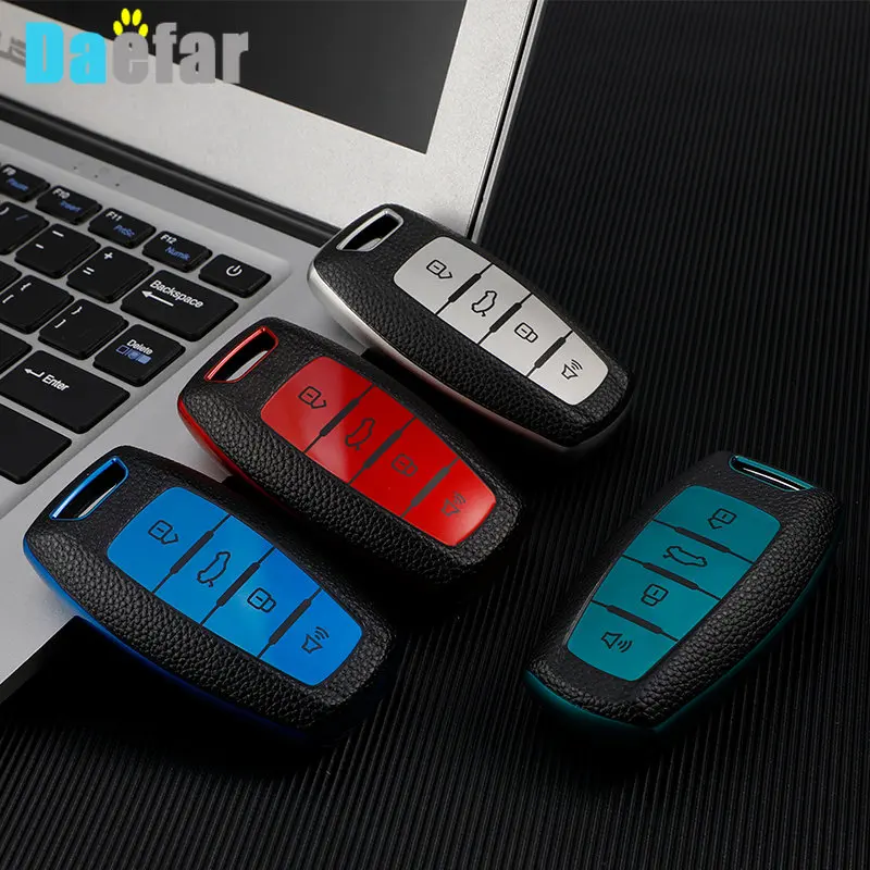 

Чехол для автомобильного ключа из ТПУ и кожи с 4 кнопками для Great Wall Haval Coupe H7 H8 H9 F5 F7 H2S GMW H6, автомобильный держатель, сумка, аксессуары для стай...