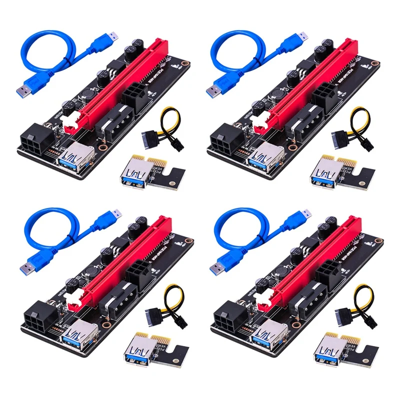 

4X Image Card Dedicated Adapter Card 60Cm Ver009s PCI-E Riser Card Pcie 1X To 16X USB 3.0 Data Cable Bitcoin Mining