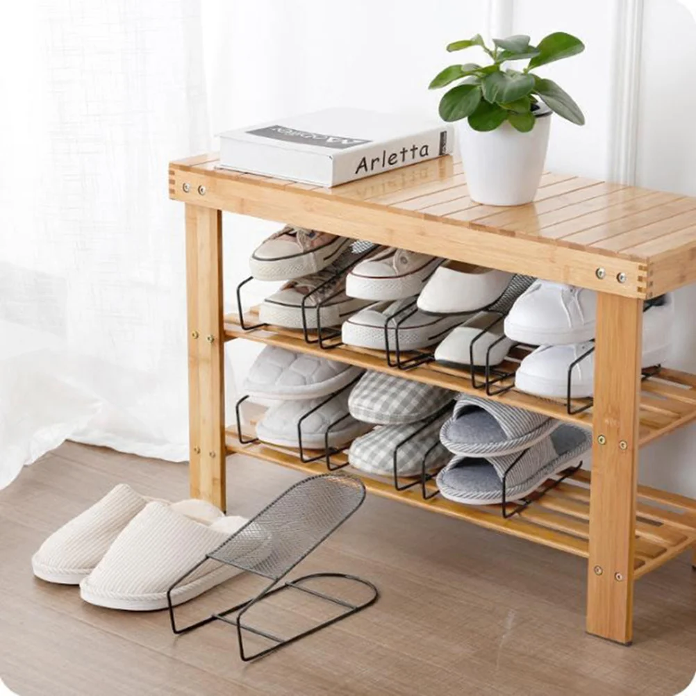 

Metal Shoe Rack Double-layer Adjustable Creative Integrated Shoes Holder Shoes Organizer Rack