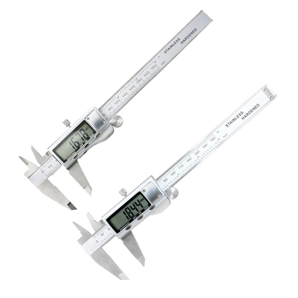 

Vernier Caliper LCD 0-150mm 0 1mm Micrometer Diameter Depth Ruler Woodworking Resettable Household Gauge with Screw