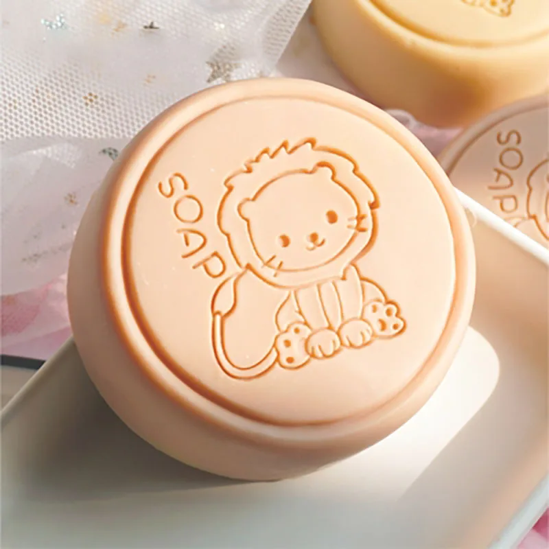 

Lion animal pattern soap stamp Acrylic Custom Stamps For Soap Making Chapter Handmade Seal