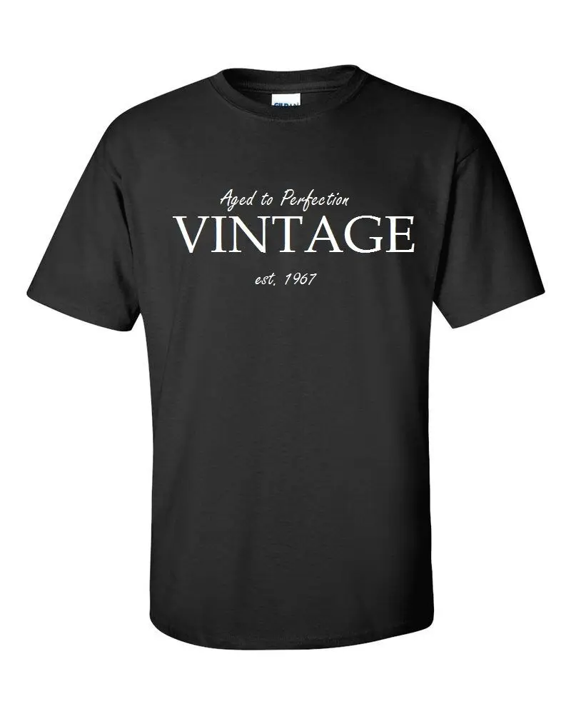 

Aged Perfection Vintage Est 1967 Cotton T-Shirt Funny Birthday Gift Shirt S -5Xl