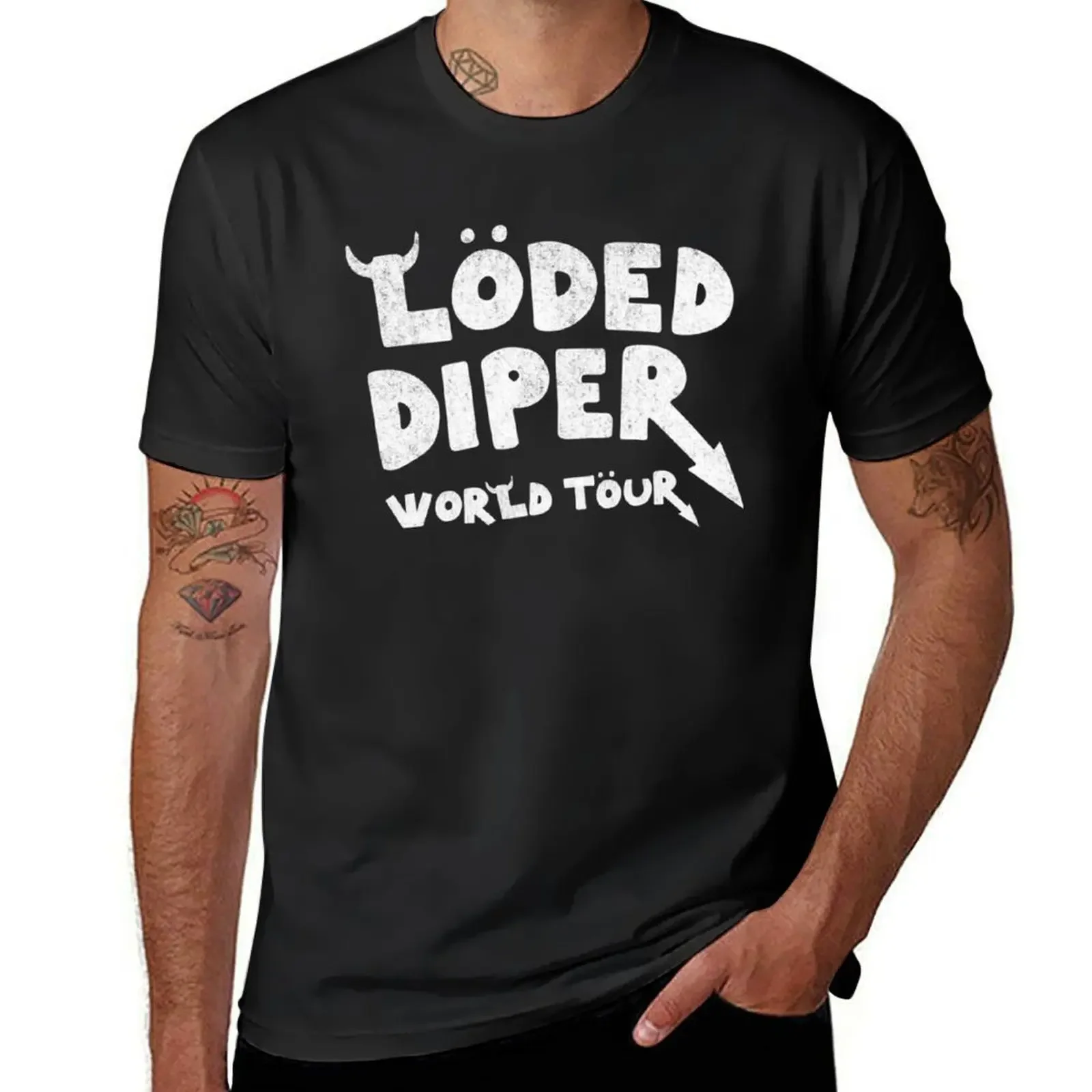 Loded Diper World Tour — винтажный оригинальный дизайн Essential. Футболка уличная одежда