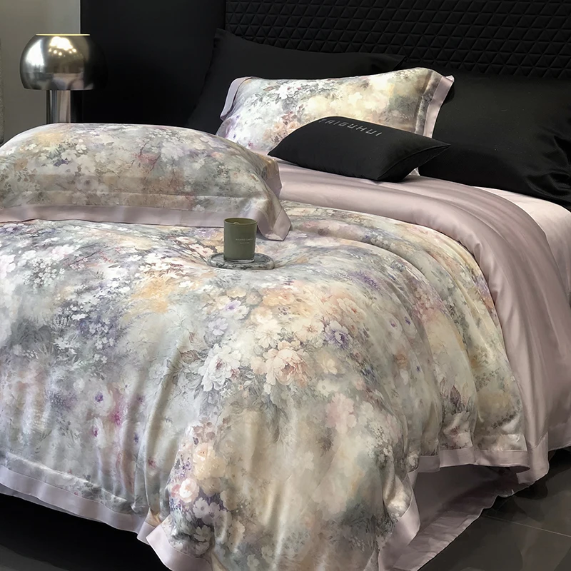 

Комплект постельного белья Fat Fairy HOME TEXTILE из лиоцелла бамбука 800TC с цветочным принтом