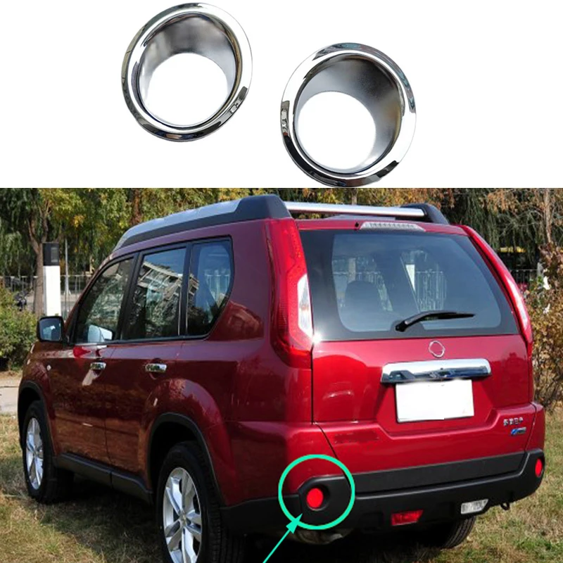 

2Pcs Chrome Rear Fog Light Lamp Cover For Nissan X-trail X Trail T31 2008-2013 Car Styling Foglight Accessories