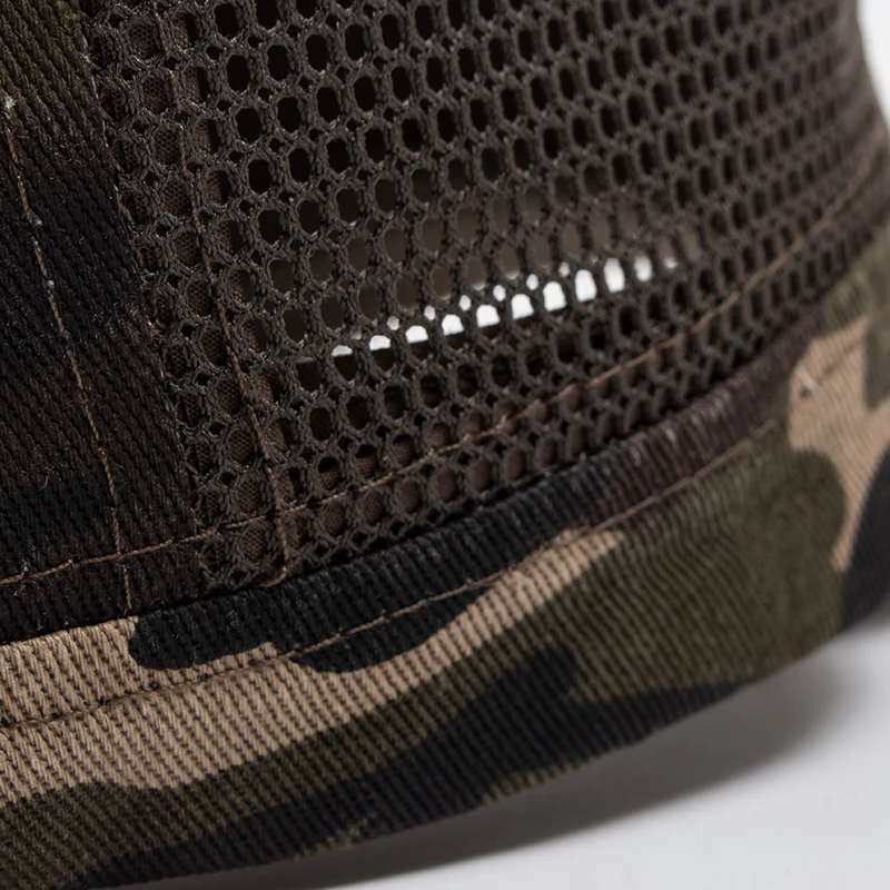Кепка-тракер Мужская/Женская камуфляжная хлопок сетчатая плоская шапка с
