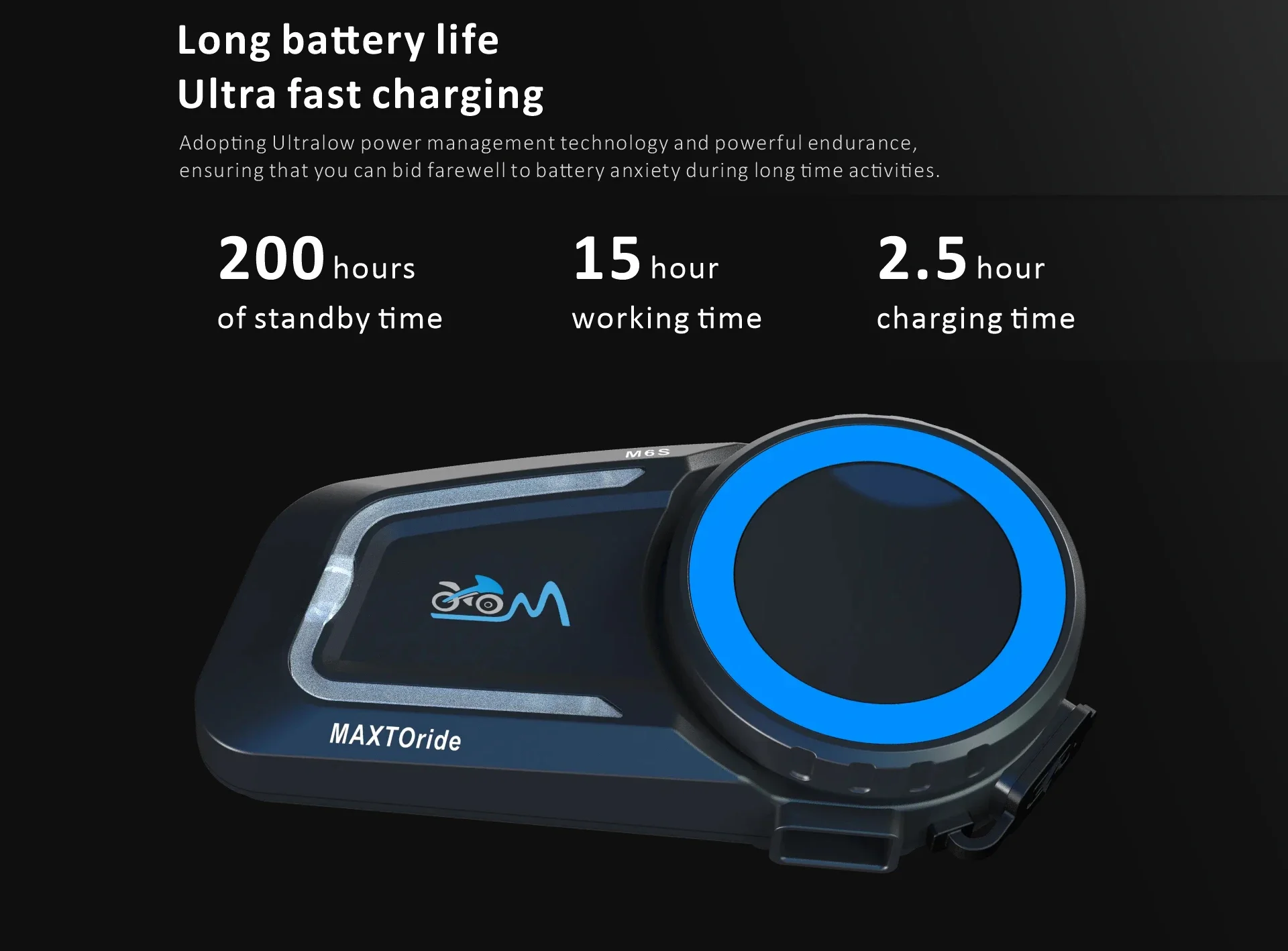 Bluetooth-гарнитура Maxto M6s мотоциклетная водонепроницаемая 1000 м
