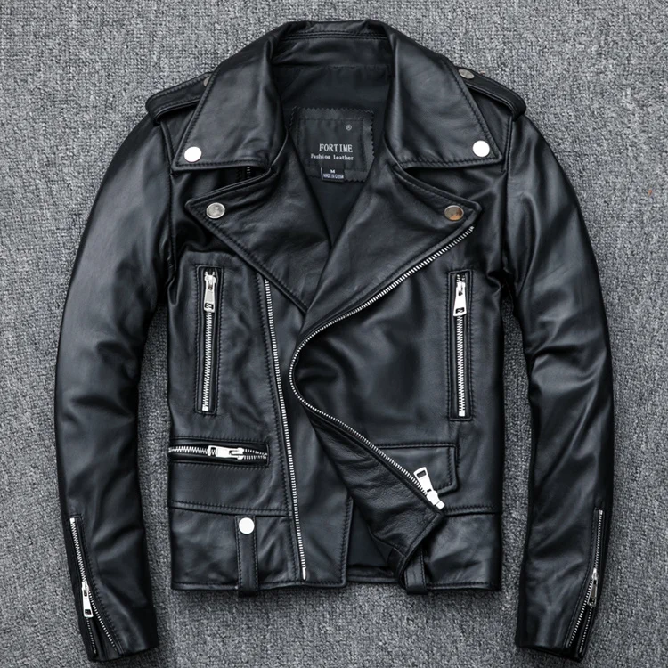 High Quality Women Zipper Jacket Genuine Leather Fashion Real Sheepskin Coat Punk Rock Motorcycle Biker Female Clothing