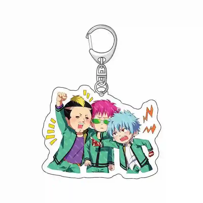 Hot Anime The Disastrous Life of Saiki K Acrylic Keychain Model Figure Cosplay Plate Holder Topper Desk Decor Gift