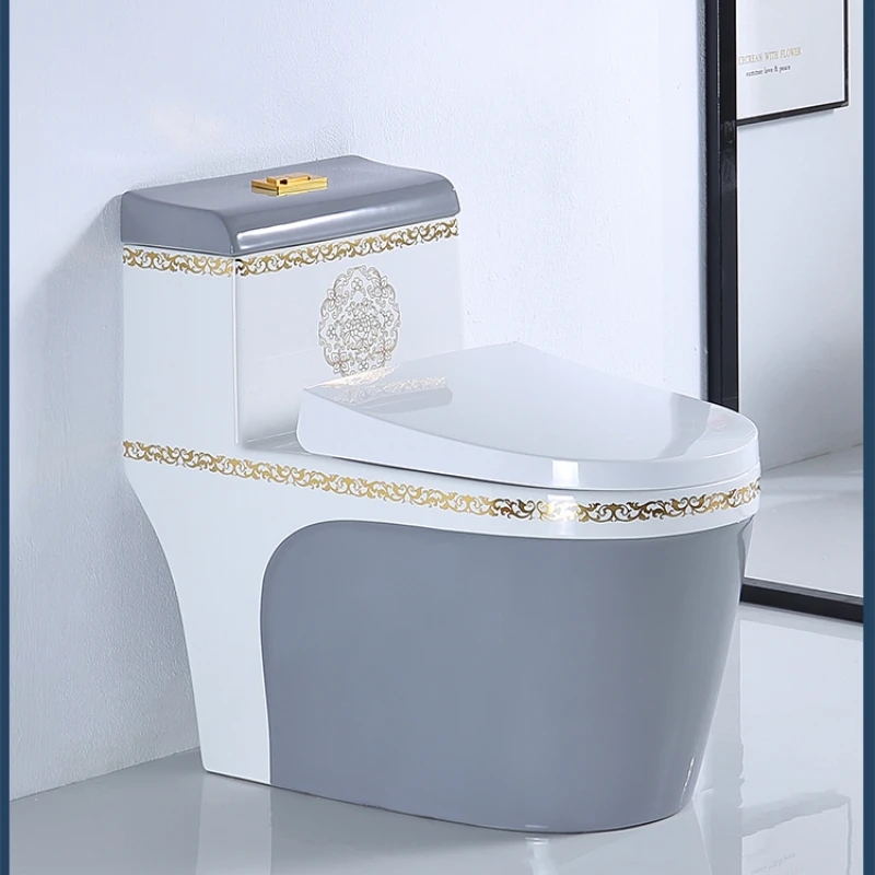 

Household Color Large Mouth Siphon Ultra-Large Toilet Mute Pumping One-Piece Golden