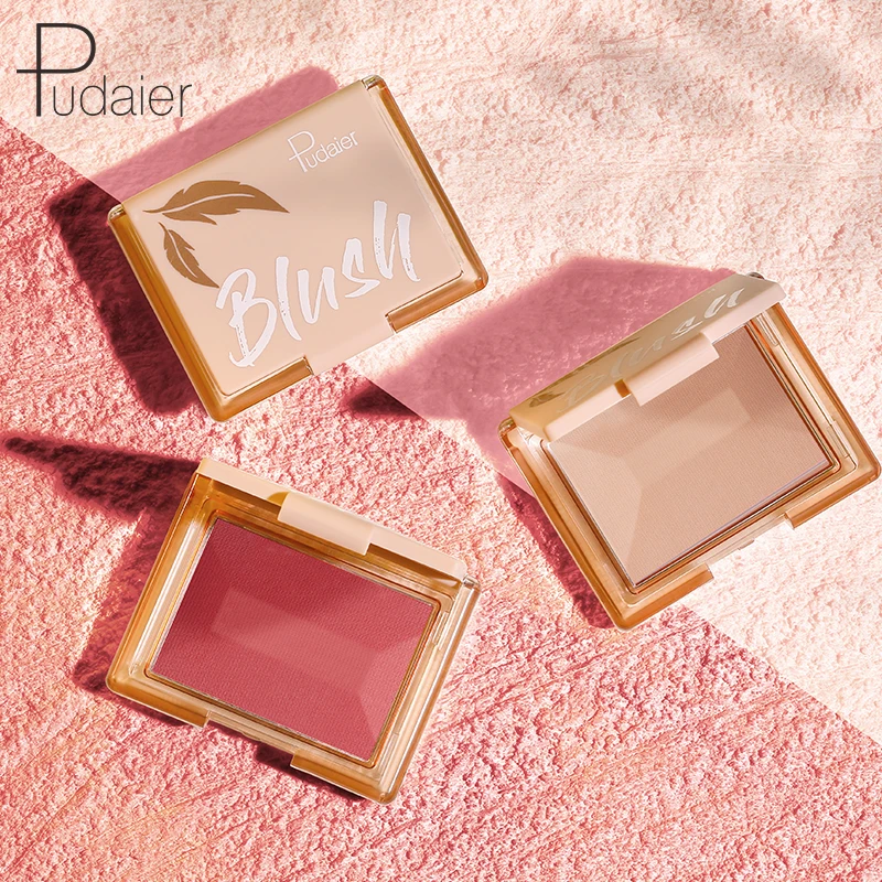 

Pudaier Soft Mist Matte Airy Monochrome Blush Power Palette Smooth Enhance Complexion Fine Shimmer Blusher Face Makeup