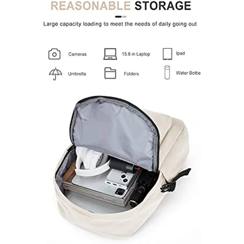 Double Shoulder Student Schoolbag Casual Fashion Travel Waterproof Backpack 15.6 