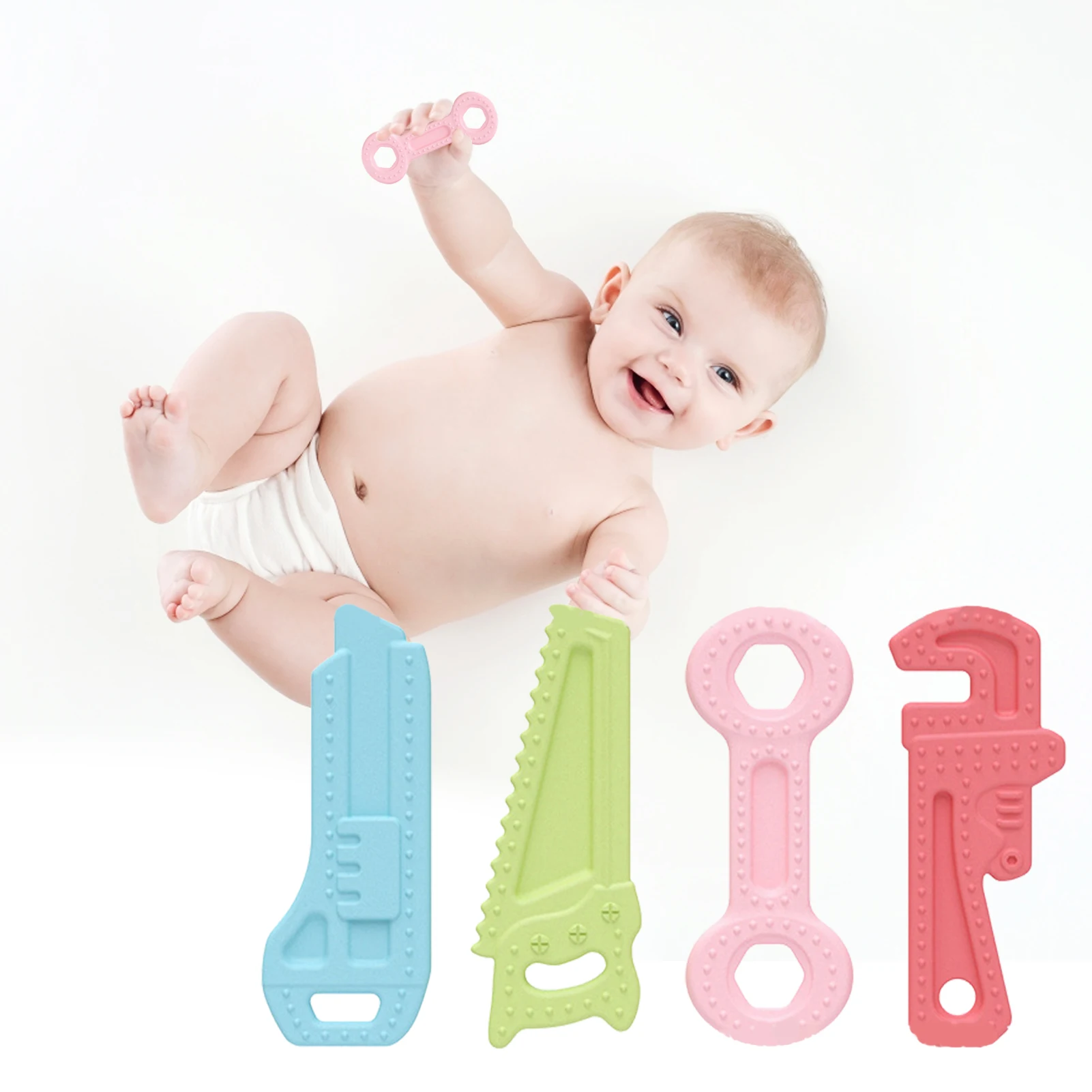 

Baby Teethers 0-6 Months 4 Pcs Baby Teether Toys Set Baby Chew Toys Soothe Babies Sore Gums And Improve Chewing Ability Infant