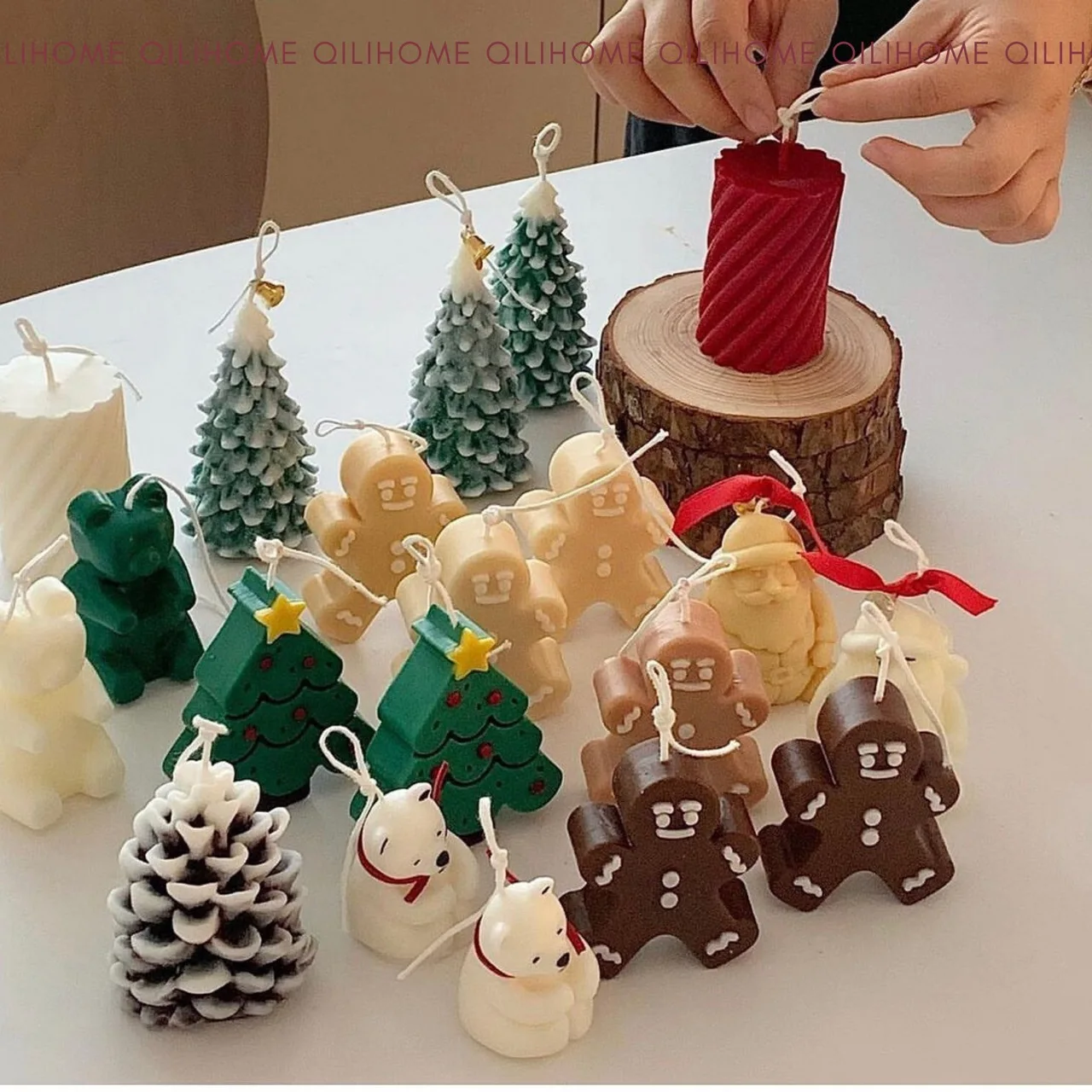 

Christmas Candle Christmas Tree Gingerbread Man Santa Claus Candle Ins Christmas Day Decoration Gift For Girls