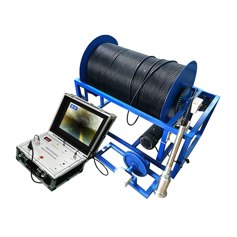 500m underwater ing system electrical auto winch borehole camera 360 water well checking borehole inspection camera