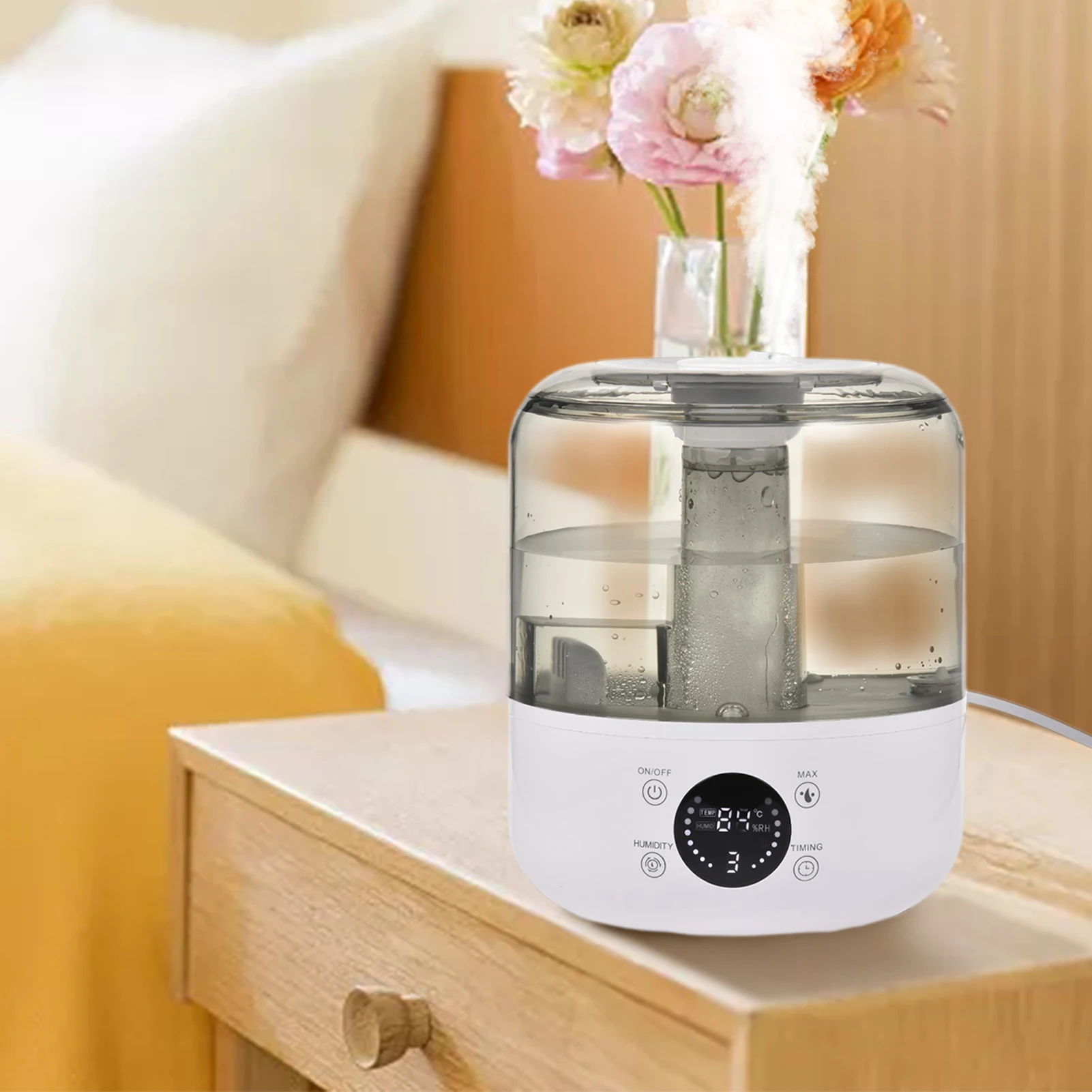 

3L Silent Humidifier Ultrasonic Vaporizers For Bedroom US / EU / UK Smart Control Humidifier Switch Mist Volume Constant Humidit
