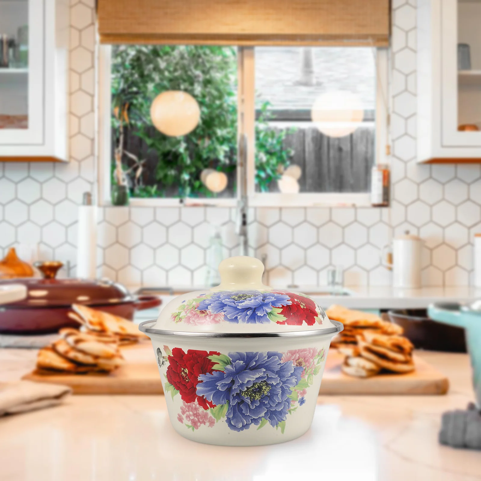 Эмалированные миски для кухонной полки хранения домашний декор красочный