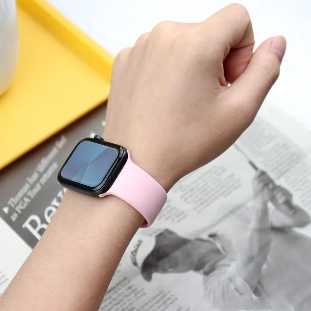 Фото Силиконовый ремешок для Apple Watch Band 45 мм Ultra 2 49 мм 44 мм 40 мм 41/38/42 мм спортивный браслет correa iwatch series 10 9 8 7 6 5 4 SE №3