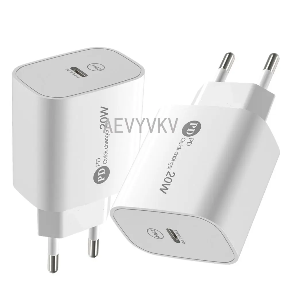 

10pcs Fast Quick Charging 20W PD USB C Power Adapters US EU Ac Home travel Type c Wall Plug For Samsung Htc lg With Retail Box