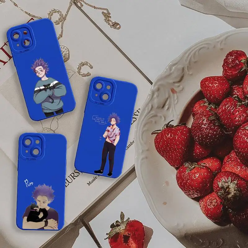 

Hitoshi Shinso My hero academia Phone Case For iPhone 13 12 11 Pro MAX Mini X XS XR 7 8 Plus Liquid Silicone Klein Blue
