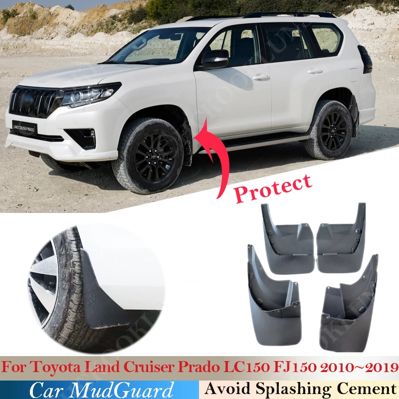 

4pcs Mudflaps For Toyota Land Cruiser Prado LC150 FJ150 2010~2019 Mudguards Fender Mud Flap Guard Splash Mudguard Car Front Rear