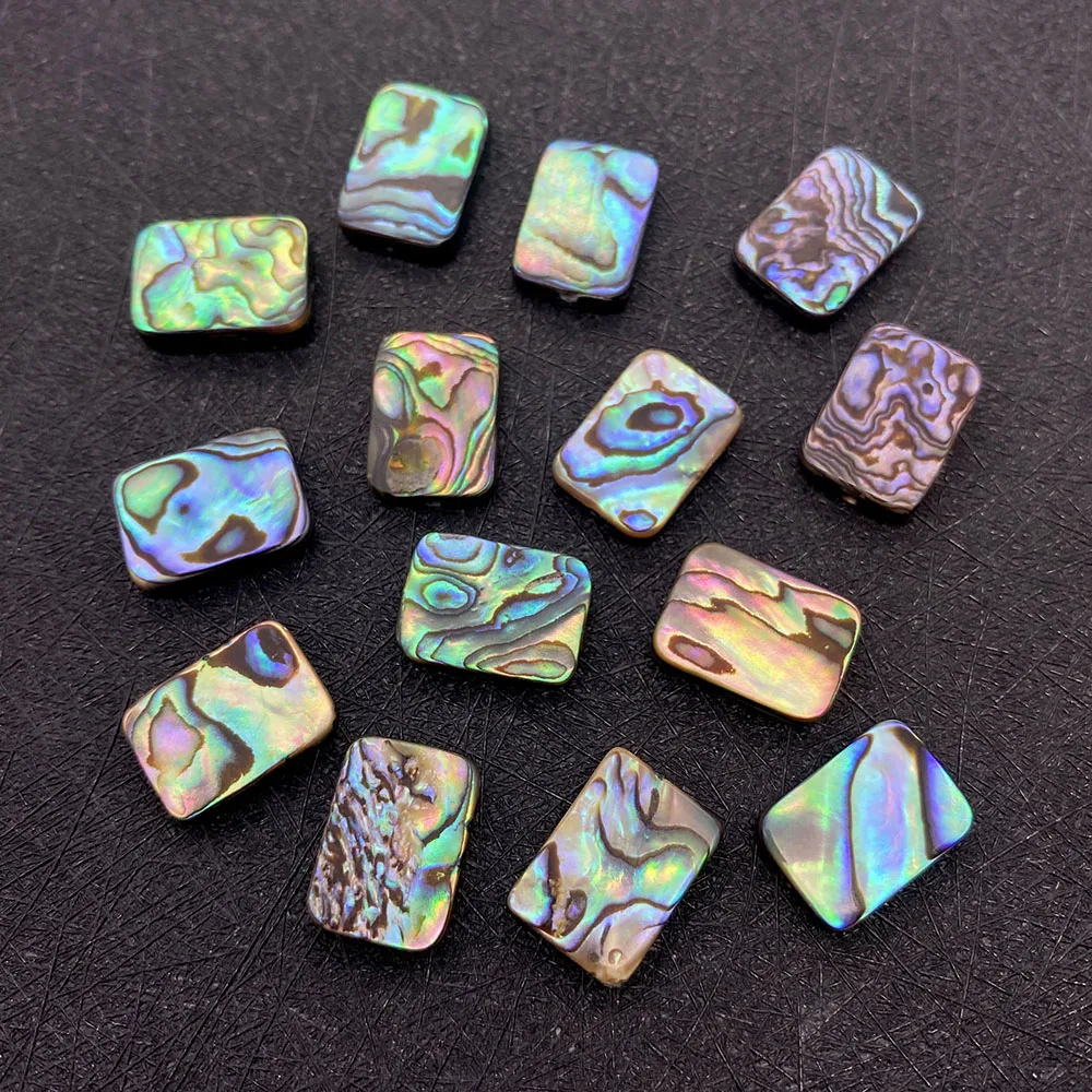 Fashion Rectangular Abalone Shield Loose Beads Abalone Shell for Men and Women for Making DIY Jewelry Necklace  Accessories