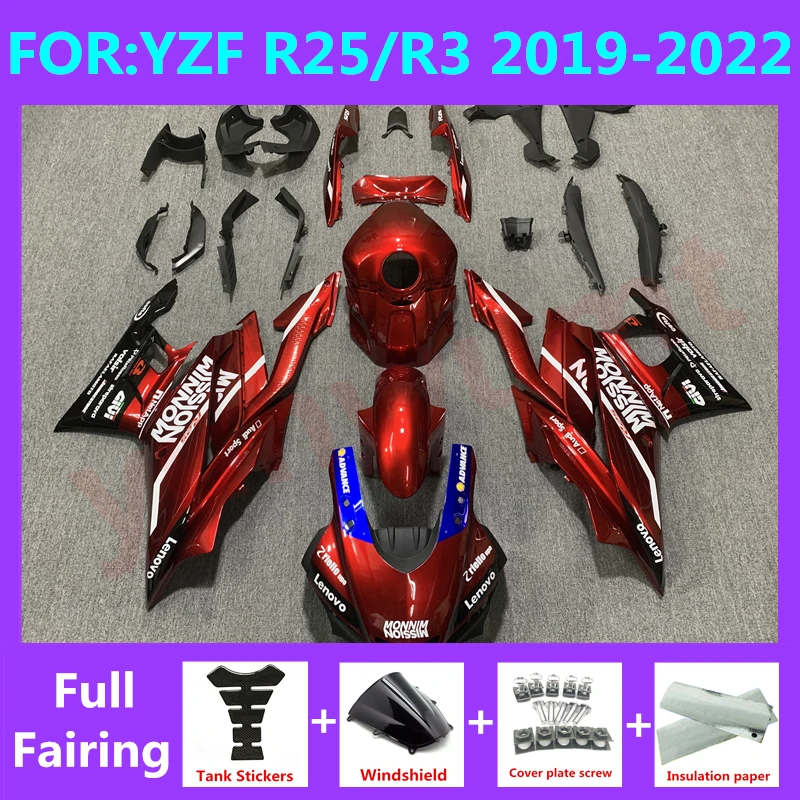

NEW ABS Motorcycle Injection Fairing Kit fit For YZF R25 R3 r25 r3 2019 2020 2021 2022 Bodywork Fairings kits set red