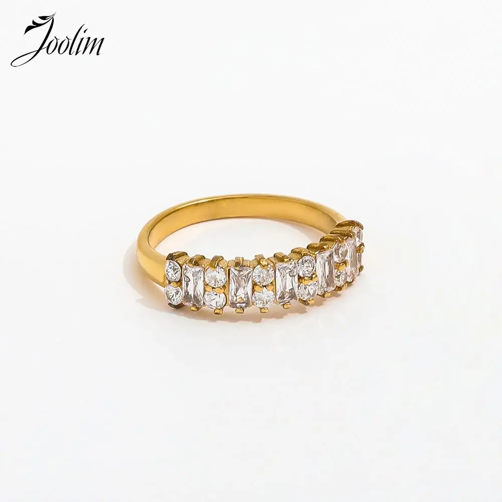 

Joolim Jewelry Wholesale High End PVD Waterproof Hip-hop Fashion Vintage Luxury Zirconia Stainless Steel Ring for Women