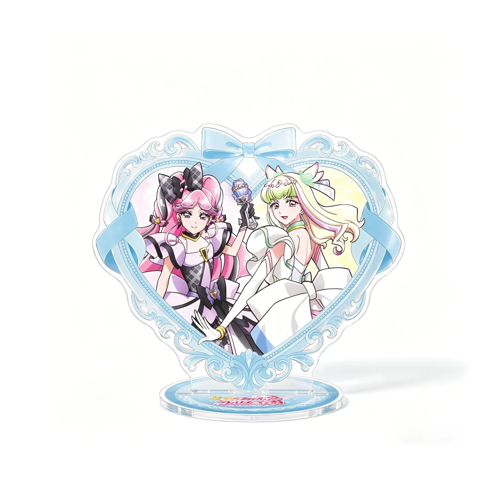 Фото Аниме-мерч по You and Idol Precure 2026: Новый полный набор, кавайные акриловые подставки-брелоки в форме сердца, в стиле Cure Zunkyun Kiss Idol №2