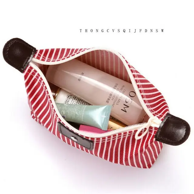 Travel Portable Bag Striped Folding Dumplings Shape Wash Bags for Makeup Storage Women Cosmetic Sundries Travel Portable Bag 1