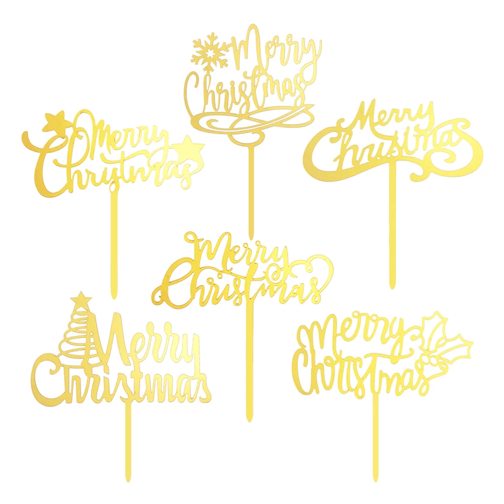 

【Xmas】PACK of 10 PCS Acrylic Merry Christmas Cake Topper Xmas Cake Decoration