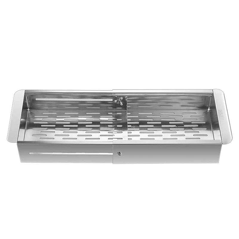 

Over The Sink Colander Strainer Basket Stainless Steel- Wash Vegetables And Fruits, Drain Cooked Pasta - Extendable