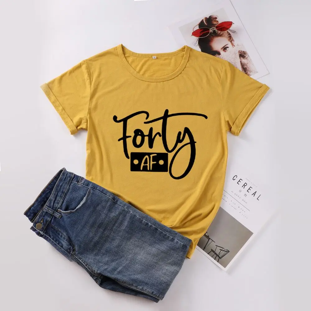 

Forty 41 AF Born In 1981 Fashion Women Birthday Tshirt Funny Cotton Unisex Clothing Harajuku O Neck Shirts Short Sleeve Top Tees