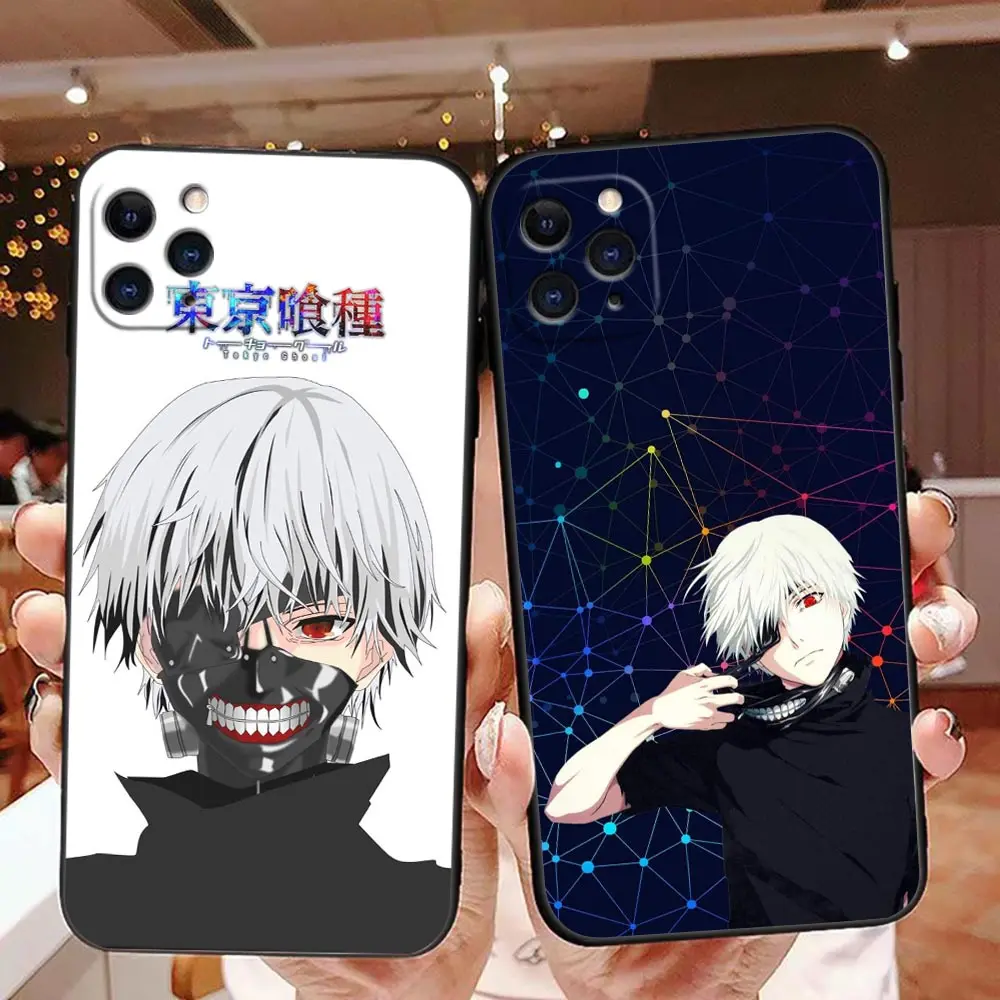 

Japan Anime tokyo ghoul Phone Case For Apple iPhone14 13 12 11 Pro Max Mini XR X XS 8 7 SE Plus Max 5G Black Cover Fundas Coques