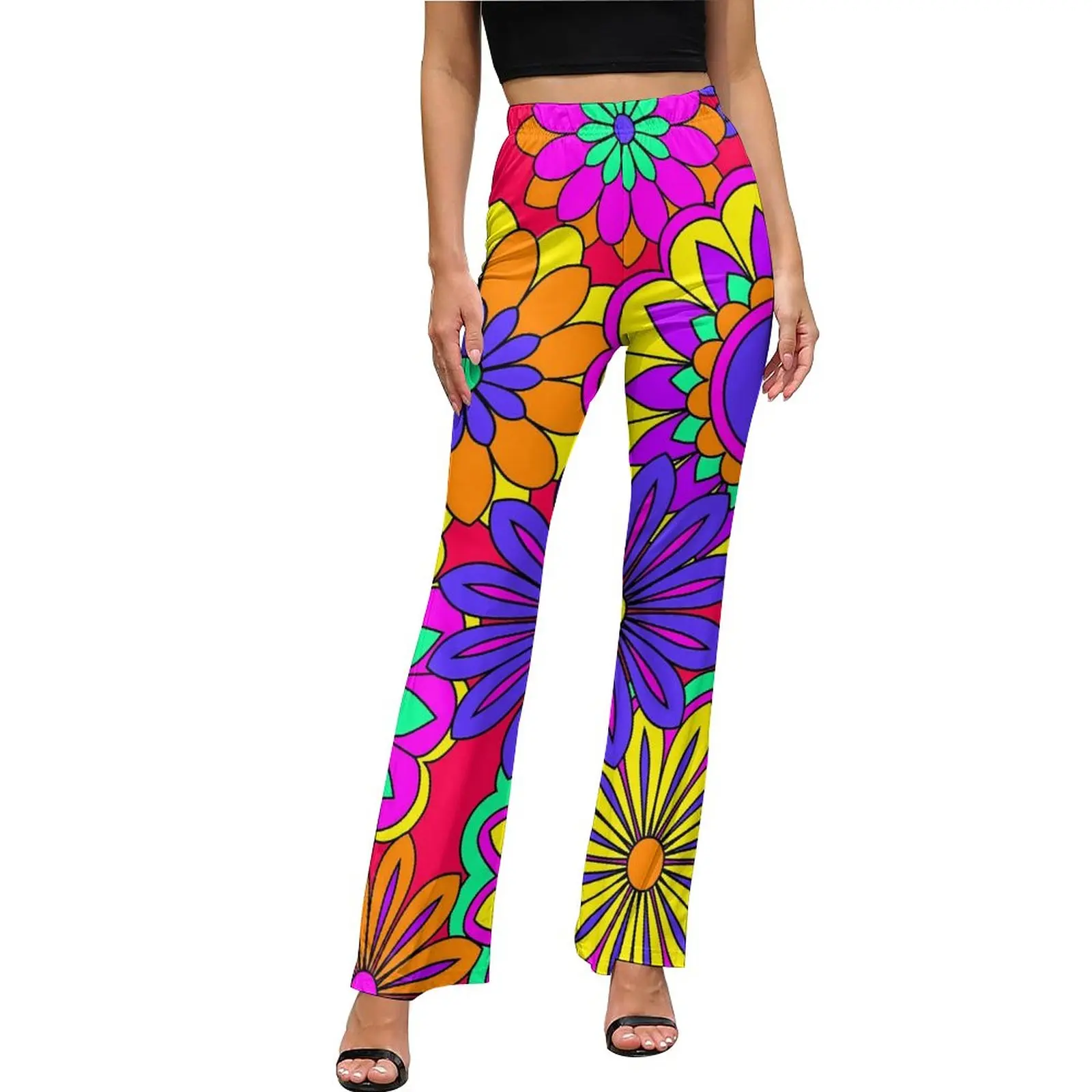 

Брюки-клеш с завышенной талией, в стиле ретро