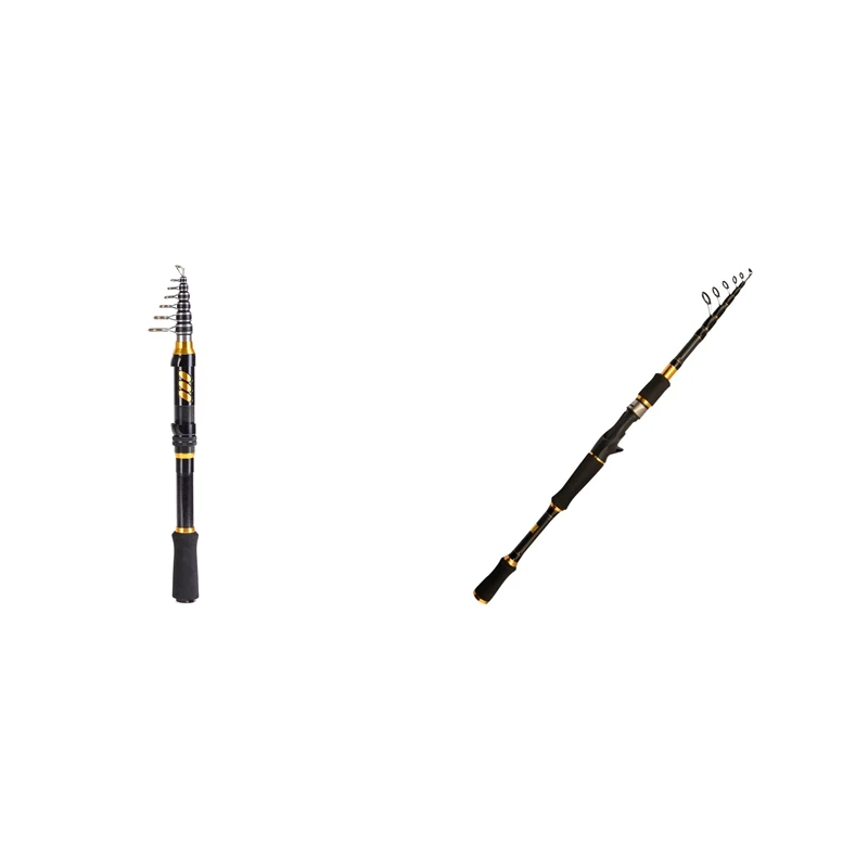 

Удочка из углеродного волокна для морской рыбалки, телескопические удочки 2,4 м и удочка из углеродного волокна, класс M, спиннинговое кастин...