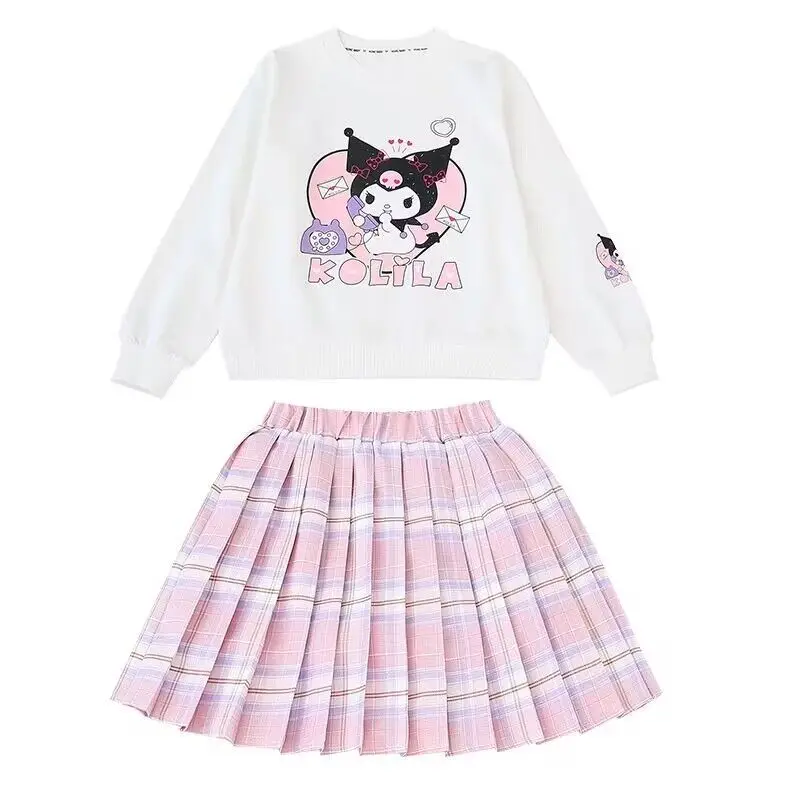 2 шт./комплект Детский комплект из свитшота и юбки с длинным рукавом
