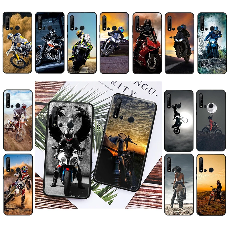 

Motorcycle Sports Phone Case For Huawei P50 Pro P30 P40 Lite P40Pro P20 lite Mate 20 Pro Nova Y70 Y90 9 SE P Smart