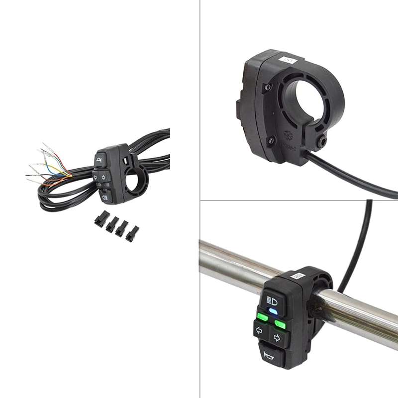 

Ebike Light Switch+Horn And Turning Light Switch 8 Core Wiring Scooters Electric Bicycle Intelligent Bike DIY Parts