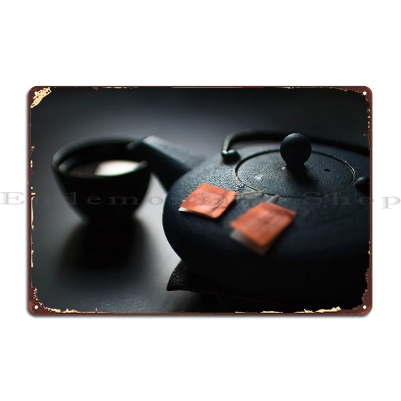 

Китайский металлический плакат с чаем, украшение ржавчины, Настенная роспись, символ клуба, жестяной плакат