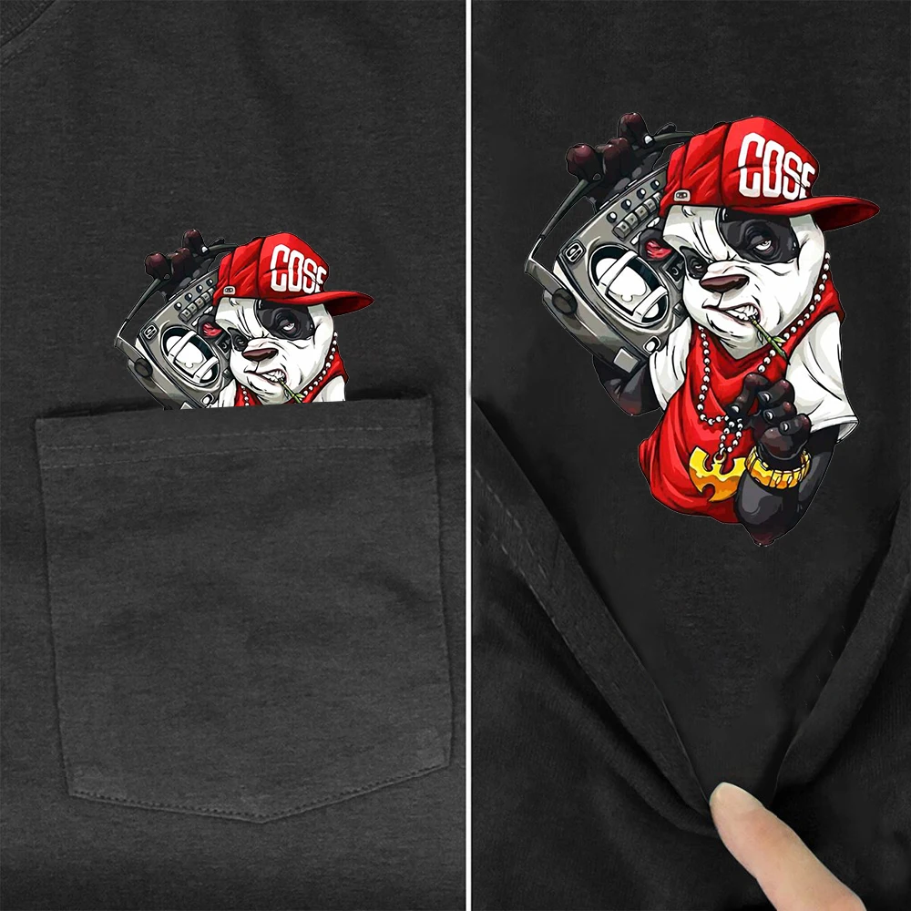 

CLOOCL Fashion Women's T-shirts Hippie Bulldog Printed Pocket Tops Harajuku Hip Hop Short Sleeve Graphic Tee Dropshipping