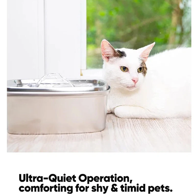 Водяной фонтан для кошек автоматический дозатор из нержавеющей стали 2 л