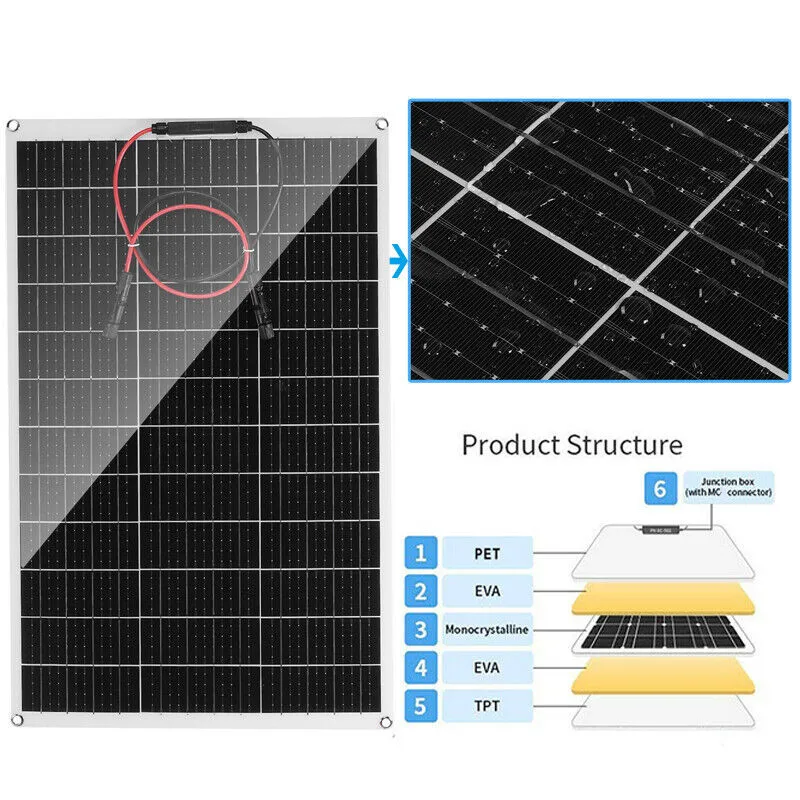 2000 Вт 1000 солнечная панель 18 в Высокоэффективная монокристаллическая портативная