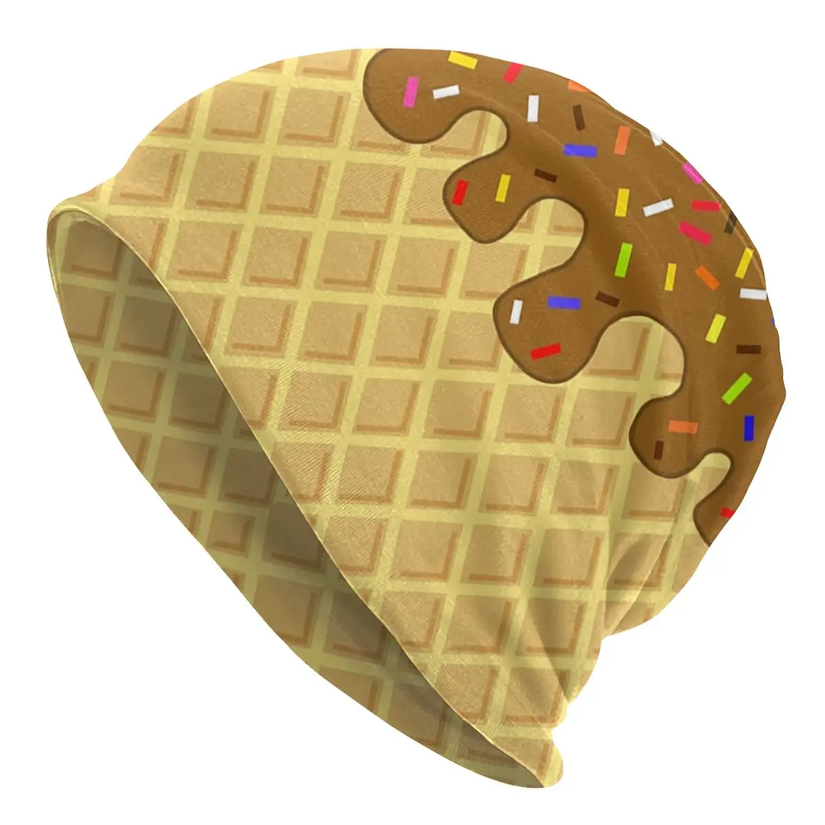 

Шапка-бини для мужчин и женщин, теплый вязаный головной убор с вафельным узором, с плавимся шоколадом, для зимы