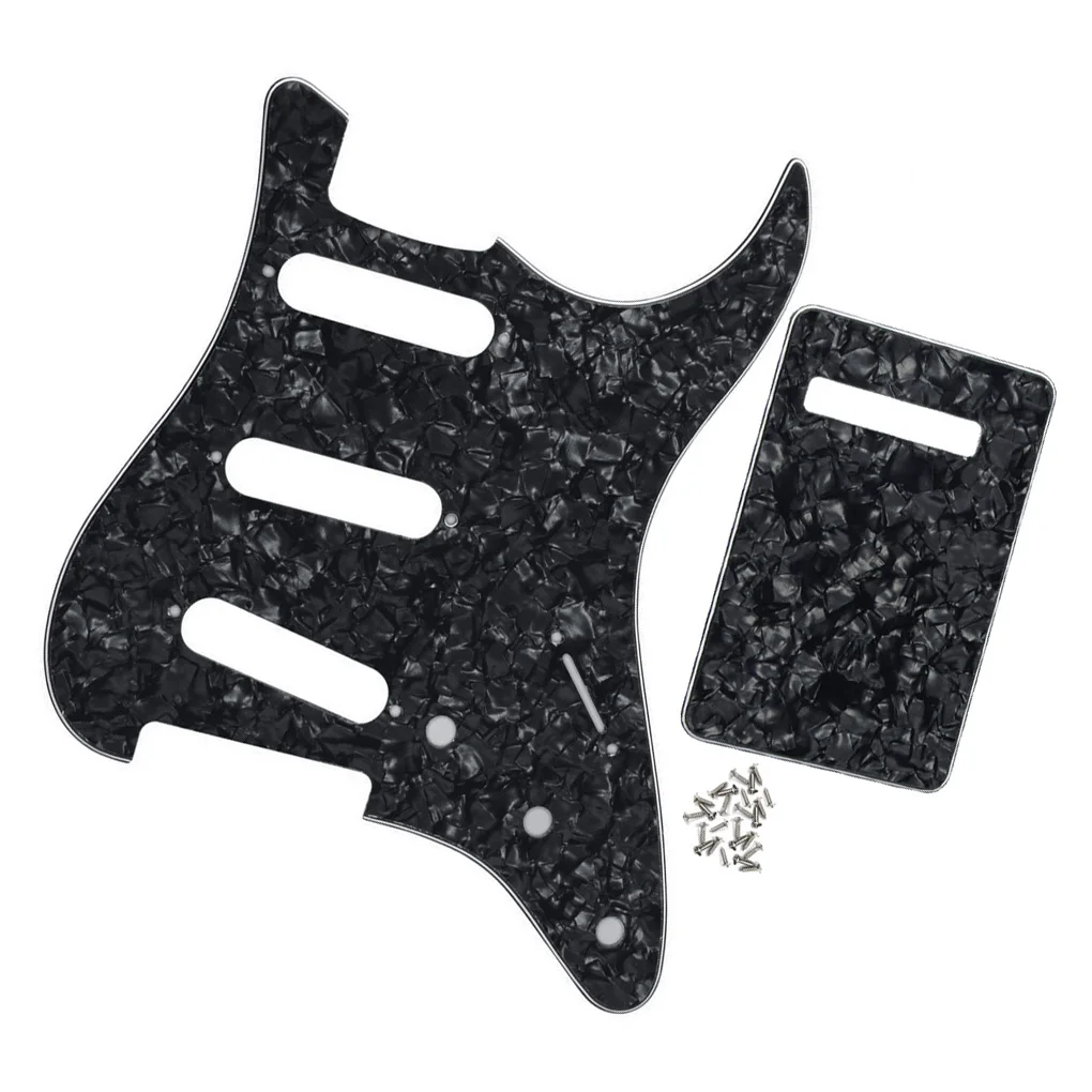 

FLEOR Set of No Hole ST Pickguard SSS and Back Plate For Electric Guitar Parts,10 Colors Choose
