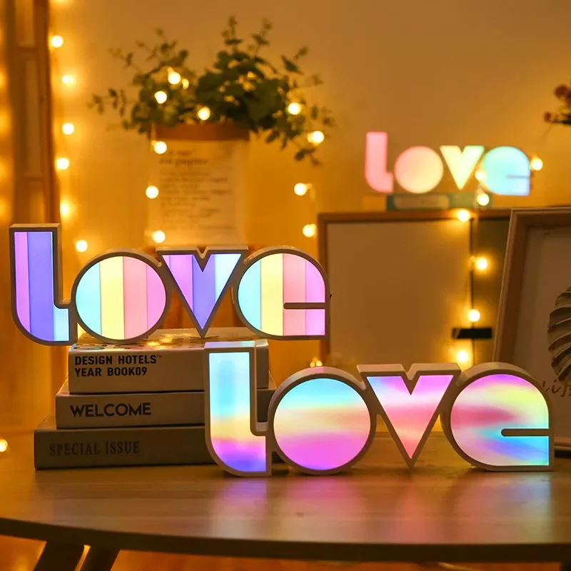 

Letter Modeling LED Night Lights Warmth Room Lamp Neon Light For Holiday Xmas Wedding Decoration Lighting Valentine's Gift
