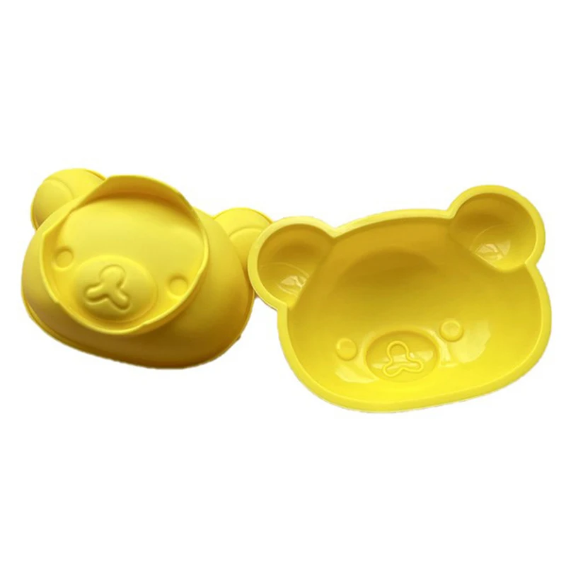 

6 inch bear head silicone cake mold cartoon mousse baking mold yellow bear mold